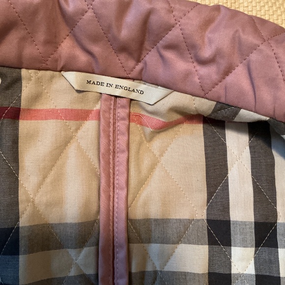 Burberry Women’s Mauve Nova Check Quilted Puffer Jacket Sz 44 - Picture 7 of 16